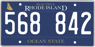 RI license plate 568842