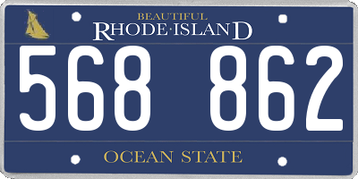 RI license plate 568862