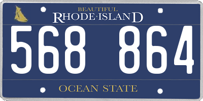 RI license plate 568864