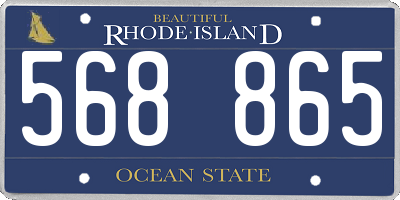 RI license plate 568865