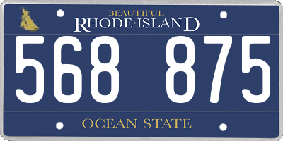 RI license plate 568875