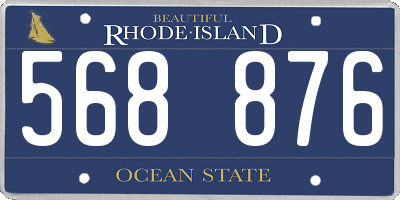 RI license plate 568876