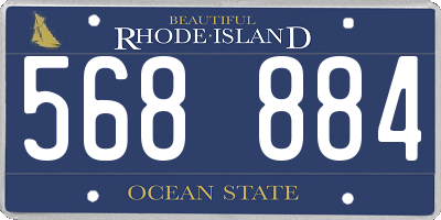 RI license plate 568884