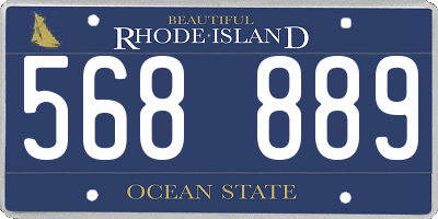 RI license plate 568889