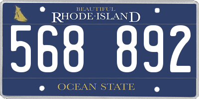 RI license plate 568892