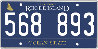 RI license plate 568893