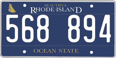 RI license plate 568894