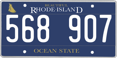 RI license plate 568907