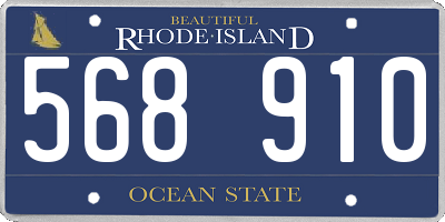 RI license plate 568910