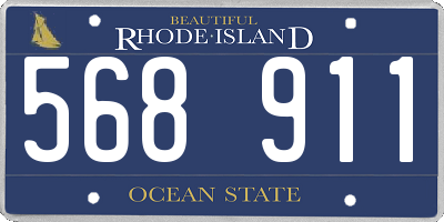 RI license plate 568911