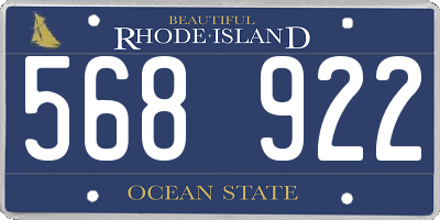RI license plate 568922
