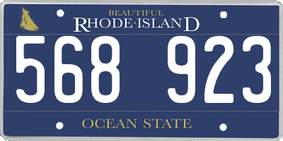 RI license plate 568923