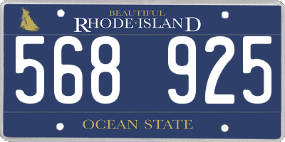 RI license plate 568925
