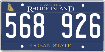 RI license plate 568926