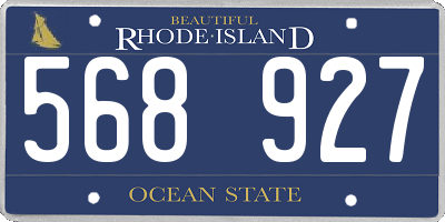 RI license plate 568927