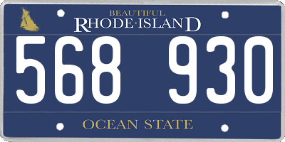 RI license plate 568930