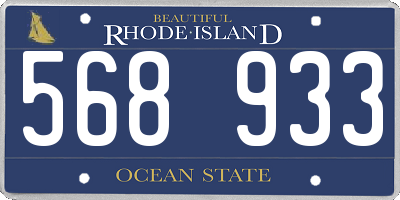 RI license plate 568933