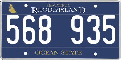 RI license plate 568935