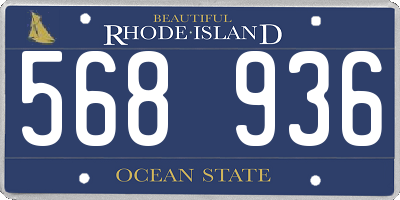 RI license plate 568936