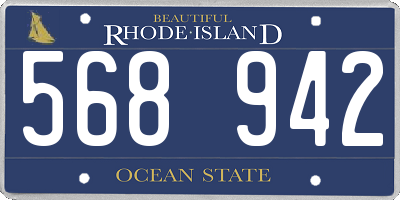 RI license plate 568942