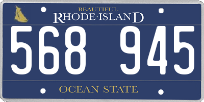 RI license plate 568945
