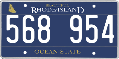 RI license plate 568954