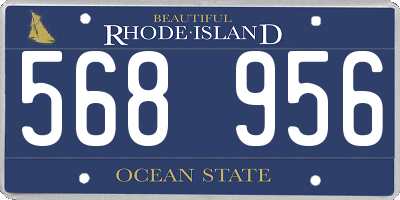RI license plate 568956
