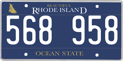 RI license plate 568958