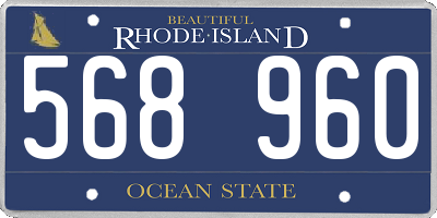 RI license plate 568960