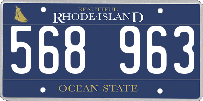 RI license plate 568963