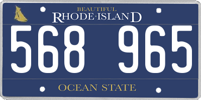 RI license plate 568965