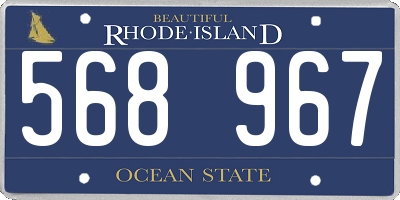 RI license plate 568967