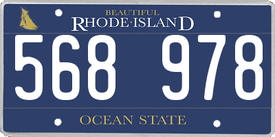 RI license plate 568978