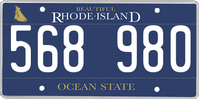 RI license plate 568980