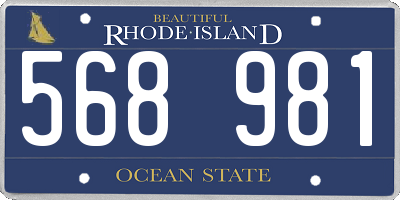 RI license plate 568981