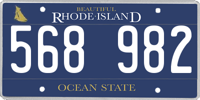 RI license plate 568982