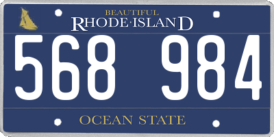 RI license plate 568984