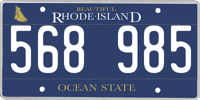 RI license plate 568985