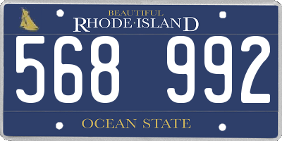 RI license plate 568992