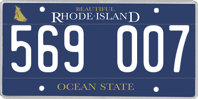 RI license plate 569007