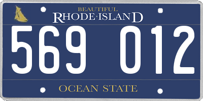 RI license plate 569012