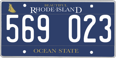 RI license plate 569023