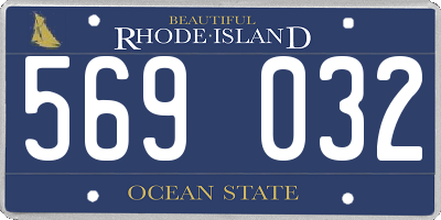 RI license plate 569032