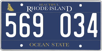 RI license plate 569034