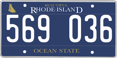 RI license plate 569036
