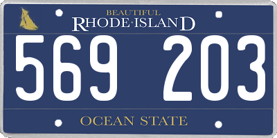 RI license plate 569203