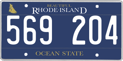RI license plate 569204