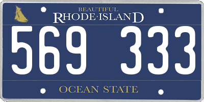 RI license plate 569333
