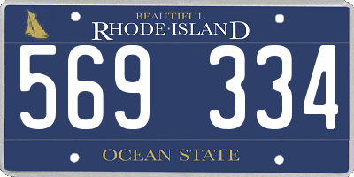 RI license plate 569334
