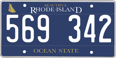 RI license plate 569342